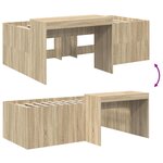 vidaXL Lit haut pour enfants avec bureau Chêne Sonoma 98 5 x 200 cm