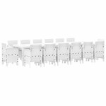 vidaXL Ensemble de salle à manger pour jardin 15 Pièces Blanc Rattan Polt