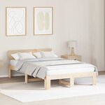 vidaXL Cadre de lit avec tête de lit 140x190 cm en bois de pin massif