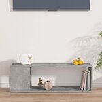 vidaXL Meuble TV Gris béton 100x24x32 cm Bois d'ingénierie