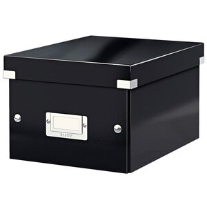 Boîte de rangement Click & Store carton , capacité 7,4 l, pour format A5 (148 x 210 mm), H. 160 mm x l. 21,6 cm x P. 28,2 cm - Noir - Montage facile par bouton pression