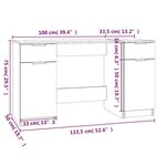 vidaXL Bureau avec armoire latérale Noir Bois d'ingénierie