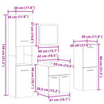 vidaXL Ensemble de meubles de salle de bain 5 Pièces chêne sonoma