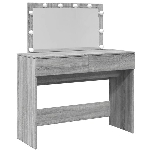 vidaXL Coiffeuse avec LED sonoma gris 100x40x120 cm