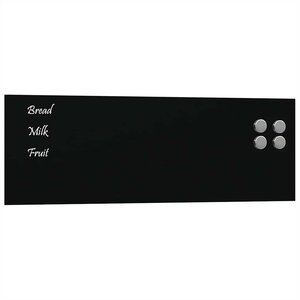 vidaXL Tableau noir magnétique mural noir 60x20 cm verre trempé