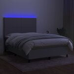 vidaXL Sommier à lattes de lit et matelas et LED Gris clair 140x190 cm