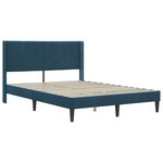 vidaXL Cadre de lit avec matelas Bleu 160 x 200 cm Velours