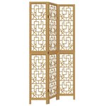 vidaXL Cloison de séparation 3 panneaux marron bois paulownia massif