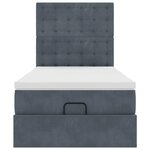 vidaXL Cadre de lit ottoman avec matelas gris foncé 90x190 cm velours