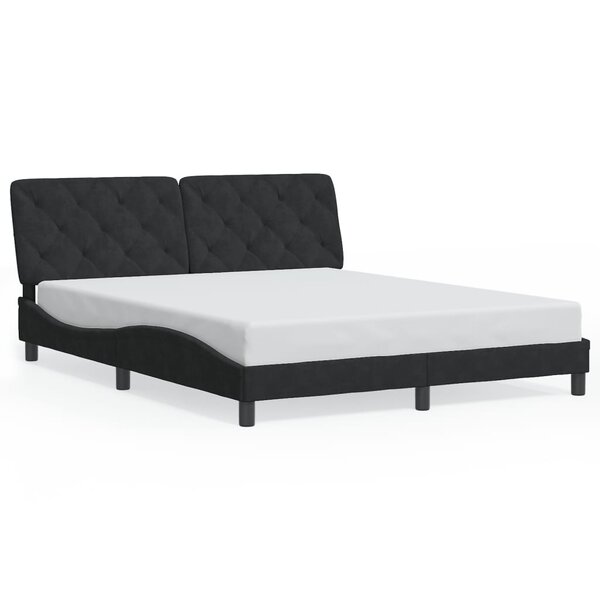 vidaXL Cadre de lit sans matelas noir 160x200 cm velours