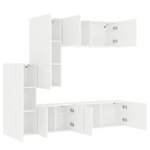 vidaXL Unités murales TV 5 Pièces blanc bois d'ingénierie