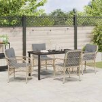 vidaXL Ensemble de salle à manger pour jardin 5 Pièces Beige Poly rotin