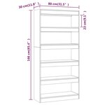 vidaXL Bibliothèque/Séparateur de pièce Chêne fumé Bois d'ingénierie