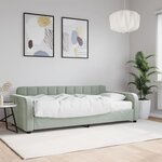 vidaXL Lit de jour avec matelas gris clair 90x200 cm velours