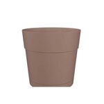 Pot à fleurs et plantes rond plastique - Réservoir d'eau - Ø 35 cm - Taupe