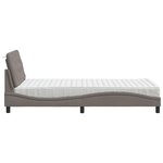 vidaXL Lit avec matelas taupe 100x200 cm tissu