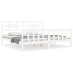 vidaXL Cadre de lit sans matelas blanc bois massif de pin