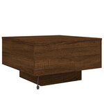 vidaXL Table basse avec lumières LED chêne marron 55x55x31 cm