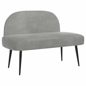 vidaXL Banc rembourré avec dossier Gris clair 110 x 60 x 76 cm Velours