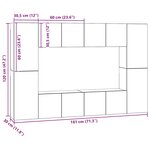 vidaXL Ensemble meuble TV Montage mural Chêne noir Bois d'ingénierie