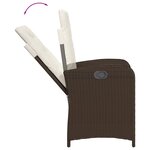 vidaXL Ensemble à manger de jardin et coussins 9 Pièces marron poly rotin