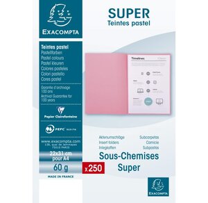 Paquet de 250 sous-chemises SUPER 60 22x31cm Violet x 5 EXACOMPTA