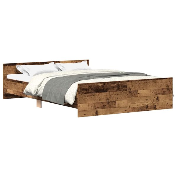 vidaXL Cadre de lit sans matelas vieux bois 120x190 cm bois ingénierie