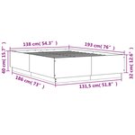 vidaXL Cadre de lit sans matelas sonoma gris 135x190 cm