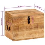 vidaXL Boîte de rangement 39x28x31 cm Bois massif d'acacia