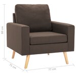 vidaXL Fauteuil marron tissu