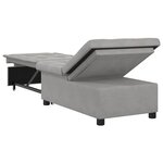 vidaXL Canapé-Lit Gris clair 67 x 194 x 82 cm Tissu en microfibre