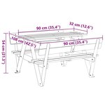 vidaXL Table de pique-nique pour 4 enfants avec trou de parasol sapin