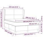 vidaXL Sommier à lattes de lit avec matelas Noir 140x200 cm Tissu