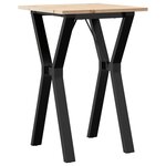 vidaXL Table à manger cadre en Y 50x50x75 cm bois de pin massif fonte