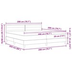 vidaXL Lit à ressorts avec matelas Gris foncé 200 x 200 cm tissu