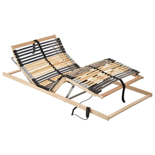 vidaXL Sommier à lattes Marron 80 x 190 cm Bois de hêtre massif