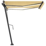 vidaXL Auvent automatique capteur de vent et LED 300x250cm Jaune/blanc