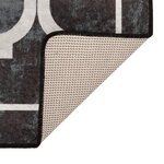 vidaXL Tapis lavable noir et blanc 190x300 cm antidérapant