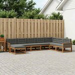 vidaXL Ensemble de canapés d'extérieur 8 Pièces Naturel et Anthracite