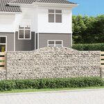 vidaXL Paniers à gabions arqués 3 Pièces 400x30x140/160 cm Fer galvanisé