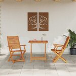 vidaXL Ensemble bistro pliant 3 Pièces Marron Bois d'acacia massif