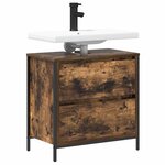 vidaXL Meuble de salle de bain lavabo tiroirs chêne fumé 60x34 5x60 cm