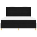 vidaXL Lit à ressorts avec matelas Noir 180 x 200 cm tissu