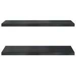 vidaXL Étagères murales 2 Pièces 75x40x3 cm noir acier inoxydable