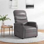 vidaXL Fauteuil inclinable réglable avec repose-pieds gris similicuir