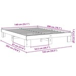 vidaXL Cadre de lit sans matelas 140x200 cm bois massif de chêne