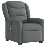 vidaXL Fauteuil de massage inclinable Gris foncé Tissu