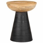 vidaXL Table d'appoint noir Ø37x45 cm bois de manguier massif