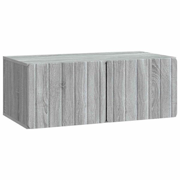 vidaXL Meuble TV mural Sonoma gris 78 5 x 41 x 30 cm Bois d'ingénierie