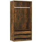 vidaXL Garde-robe Chêne fumé 100x50x200 cm Bois d'ingénierie